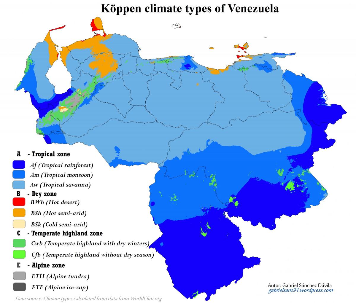 kat jeyografik nan venezyela klima