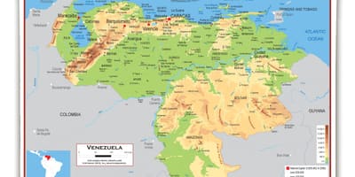 Kat jeyografik nan venezyela elevasyon